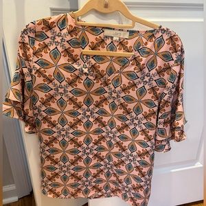 Loft multicolored floral paisley blouse